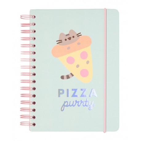 Carnet A5 Pusheen avec design de pizza