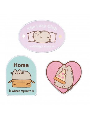 Tres parches Pusheen bordados, autoadhesivos