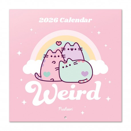 Calendrier Pusheen 2026 avec fond rose