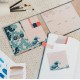 Planificador semanal con arte de Hokusai y notas adhesivas