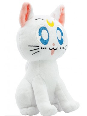 Peluche Artemis blanche de Sailor Moon avec symbole lunaire