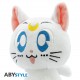 Peluche Artemis de Sailor Moon blanco con símbolo lunar