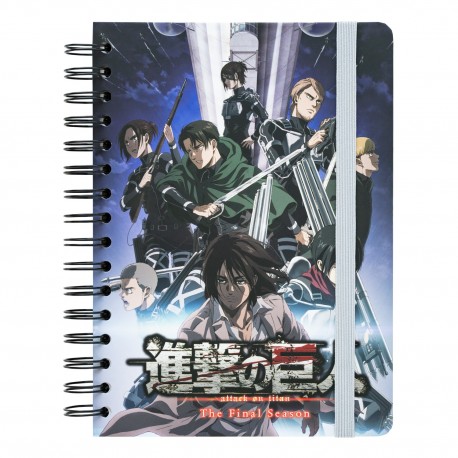 Caderno de capa dura A5 Attack on Titan