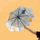 Parapluie The Simpsons avec fond bleu et personnages, ouvert