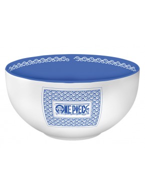 Bowl de One Piece 600 ml estilo japonés en color azul y blanco