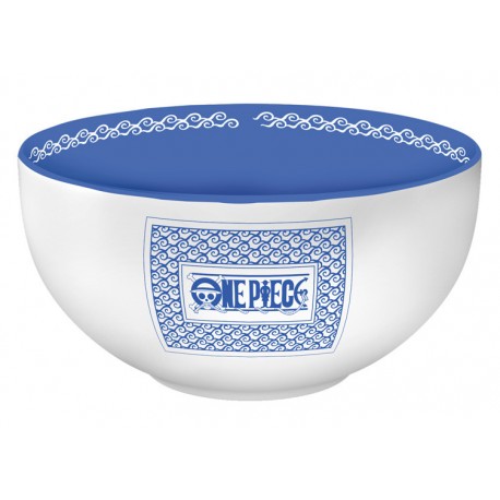 Bowl de One Piece 600 ml estilo japonés en color azul y blanco
