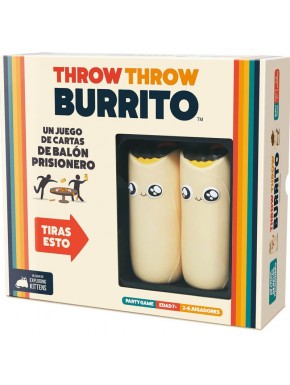 Caixa do jogo de cartas Throw Throw Burrito com burritos de espuma