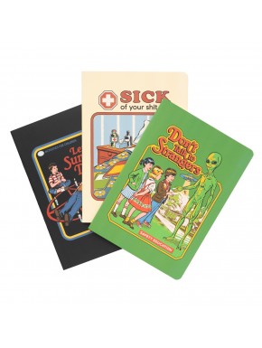 Pack de 3 cuadernos A5 Steven Rhodes con diseños retro