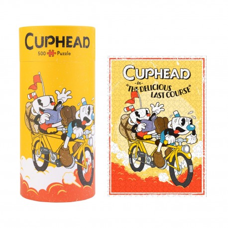 Puzzle Cuphead 500 piezas con envase cilíndrico