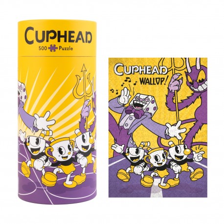 Quebra-cabeça 500 peças de Cuphead cilindro e imagem