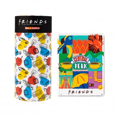 Puzzle 500 pièces Friends avec emballage cylindrique et feuille guide