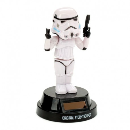 Muñeco solar Stormtrooper de Star Wars sobre base negra