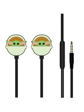 Auriculares Baby Yoda con diseño tridimensional efecto espejo