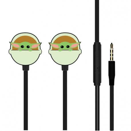 Auriculares Baby Yoda con diseño tridimensional efecto espejo