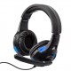 Auriculares gaming SBS MHHeadbusterK con luces azules y micrófono.