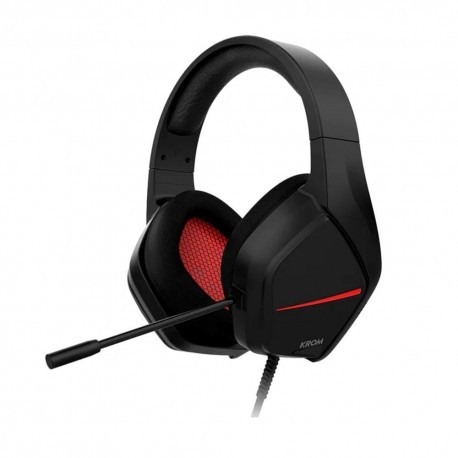 Auriculares gaming Krom Kopa Move negro y rojo con micrófono