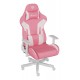 Silla gaming Genesis Nitro 710 rosa y blanca, diseño ergonómico