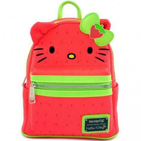 Sac à dos rouge Hello Kitty avec design de fraise