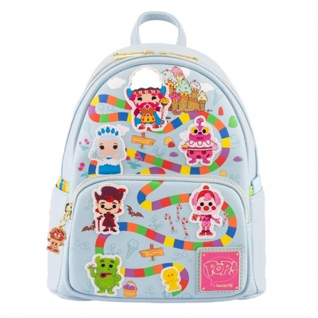 Mini mochila azul Loungefly com personagens de Candyland