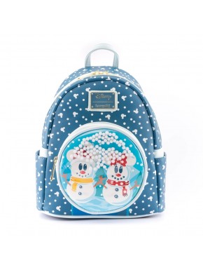 Mochila Loungefly con diseño de muñecos de nieve de Mickey y Minnie