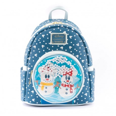 Mochila Loungefly con diseño de muñecos de nieve de Mickey y Minnie