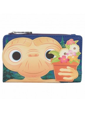 Cartera bifold E.T. con diseño de maceta de flores