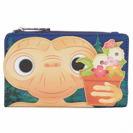 Cartera bifold E.T. con diseño de maceta de flores