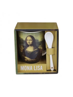 Taza de cerámica Mona Lisa con cuchara