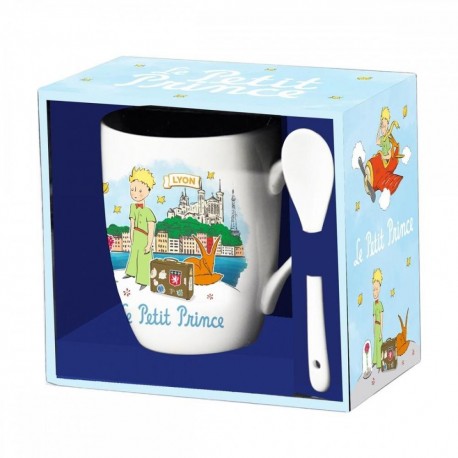 Taza de cerámica El Principito con cuchara