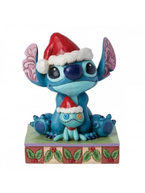 Figura navideña de Stitch de Enesco vestida de Santa Claus