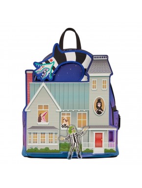 Mini sac à dos Beetlejuice avec design de maison hantée