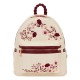 Sac à dos Loungefly crème et rouge avec motif floral