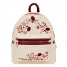Mochila Loungefly Midi Cream & Red Floral com Licença Oficial