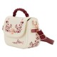 Sac bandoulière Loungefly crème avec détails floraux bordeaux