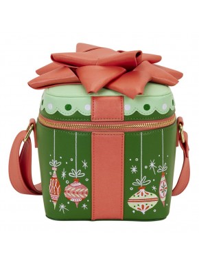 Sac bandoulière Loungefly Figural Holiday Gift vert et rouge