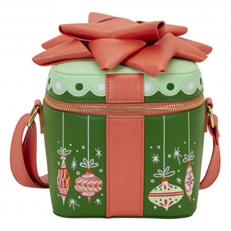 Sac bandoulière Loungefly Figural Holiday Gift vert et rouge