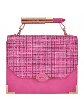 Bandoulière rose Mean Girls en cuir PU avec fermeture en lèvres