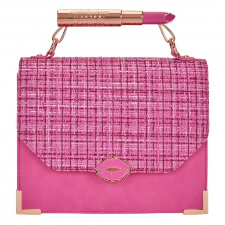 Bandoulière rose Mean Girls en cuir PU avec fermeture en lèvres