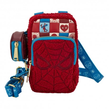 Sac bandoulière Spider-Man de Marvel by Loungefly, design rouge et bleu