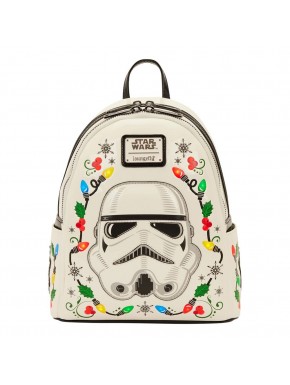 Sac à dos mini Stormtrooper Holiday Star Wars par Loungefly en blanc avec un design de vacances.