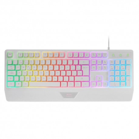 Teclado Mars Gaming MK124 blanco con iluminación FRGB