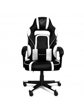 Silla gaming Phoenix Trophy en cuero PU negro y blanco