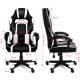 Silla gaming Phoenix Trophy en cuero PU negro y blanco