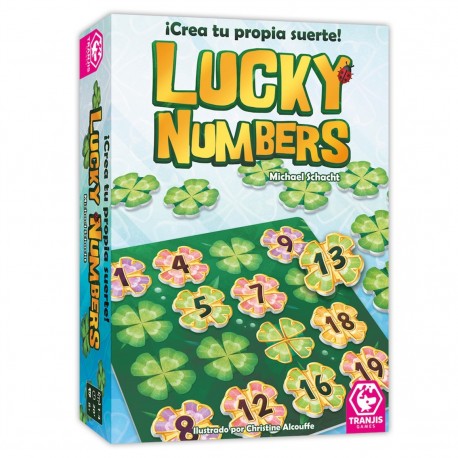 Boîte et tuiles du jeu de société Lucky Numbers