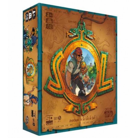 Caja del juego de mesa Sol Aventuras en la Isla Salvaje