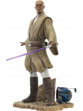 Figura de resina Star Wars Mace Vindu con sable púrpura