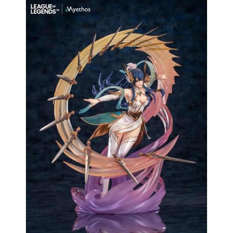 Figura de Irelia de League of Legends en PVC con espadas flotantes