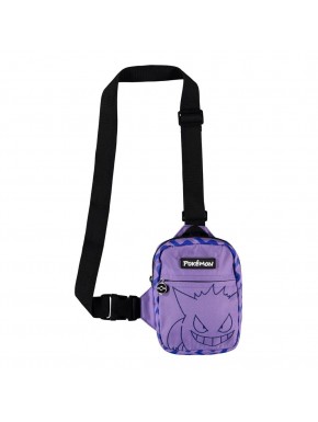 Sac bandoulière violet Pokémon Gengar avec sangles noires