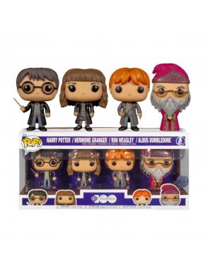 Pack Funko Pop Harry Potter con Harry, Hermione, Ron y Dumbledore