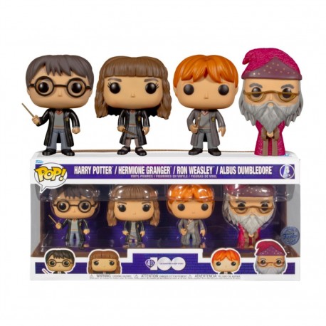 Pack Funko Pop Harry Potter con Harry, Hermione, Ron y Dumbledore